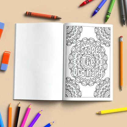 Mandala Inspirations Coloring Pages – 48 Empowering Quotes for Adults