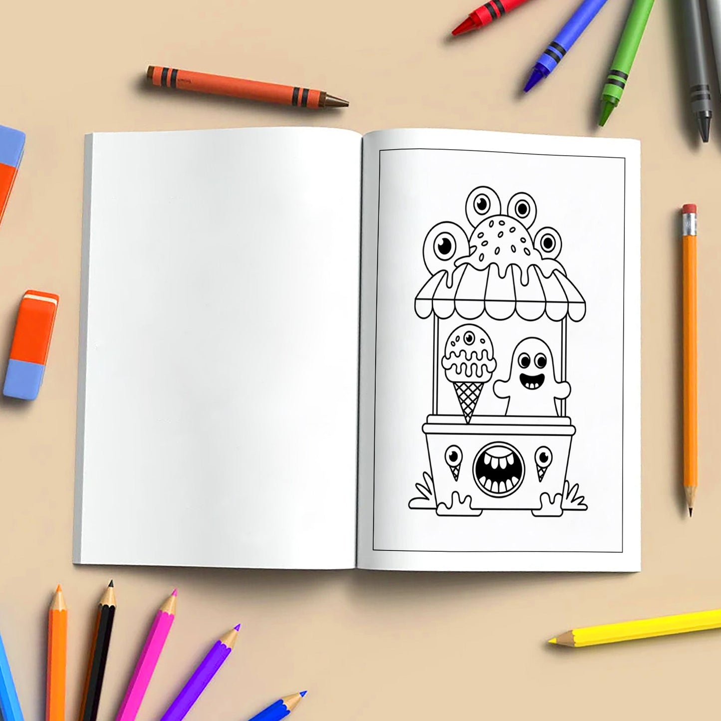 Spooky Tropics Coloring Pages – 48 Haunted Beach & Ghost Designs – For Kids