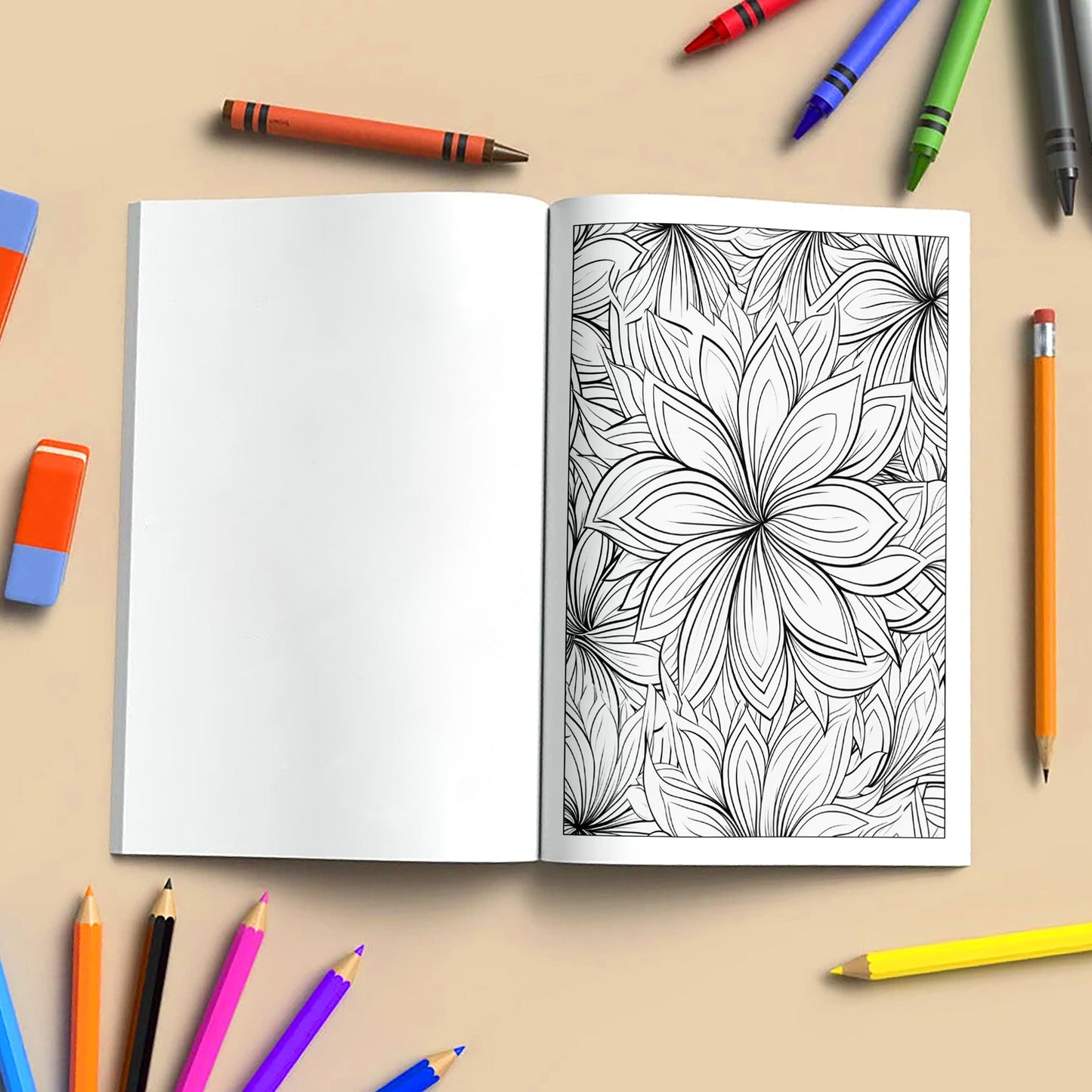 Floral Mandala Dreams Coloring Pages – 48 Flower Designs for Adults
