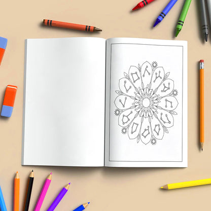 Cosmic Zodiac Coloring Pages – 48 Detailed Horoscope & Planet Artworks – For Adults