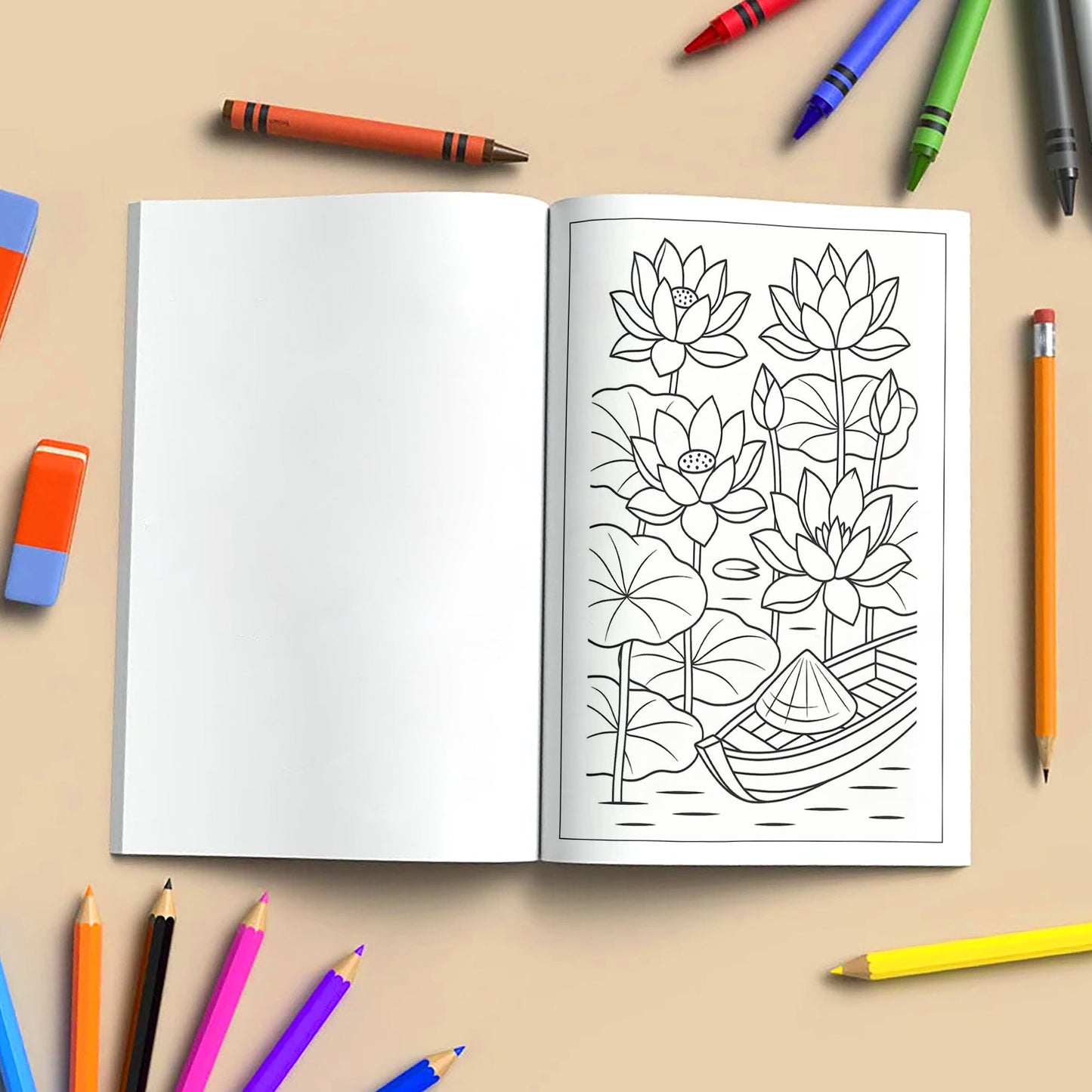 Global Blooms – Flower Coloring Pages – 48 Pages – Iconic Blossoms from Japan, Vietnam, Holland & More – For Adults