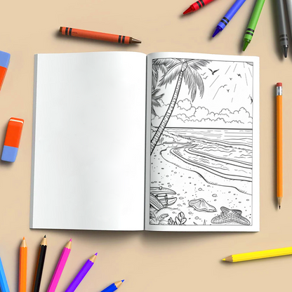 Tropical Island Adventures Hawaii Coloring Pages – 48 Cute Beach Activities for Kids