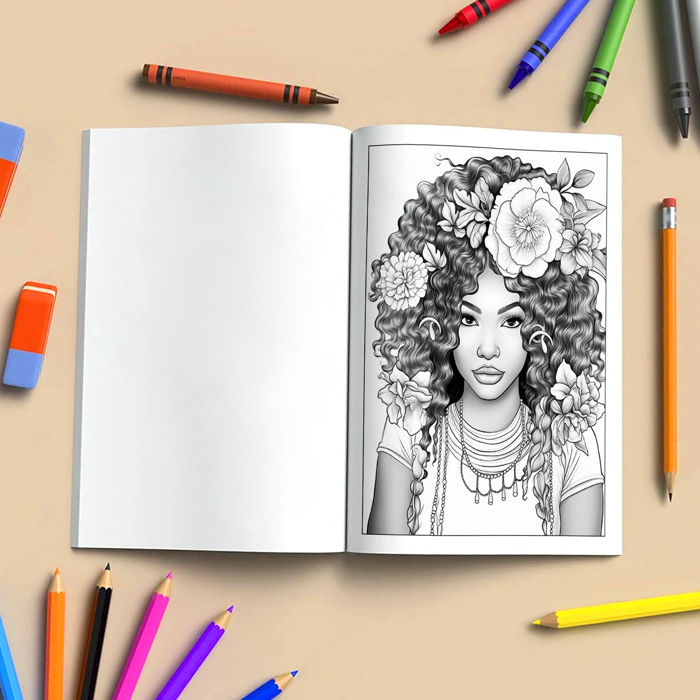 Bold & Beautiful Coloring Pages – 48 Confident Black Girl Portraits for Adults