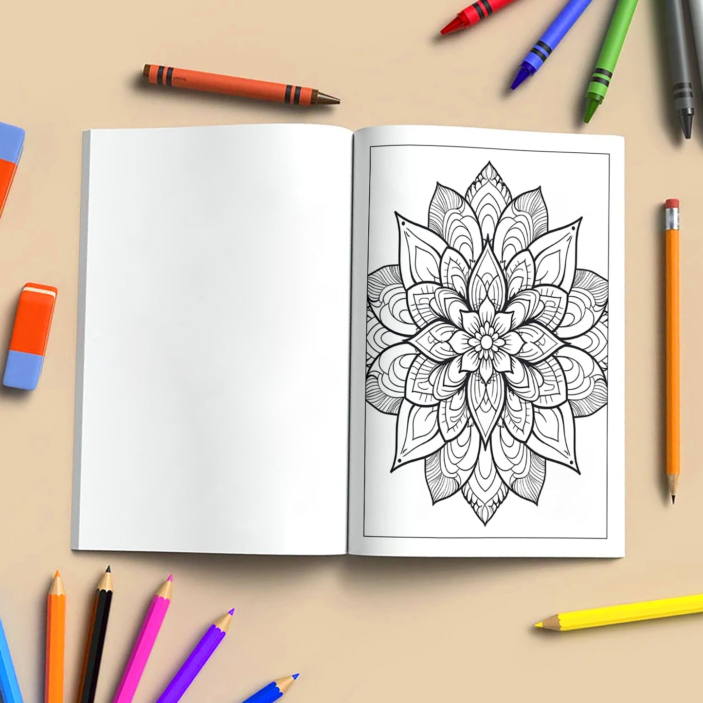 Tranquil Blooms Zen Coloring Pages – 48 Pages – Lotus Flowers, Calm Mandalas, Nature Harmony – For Adults