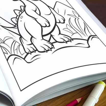 Baby Dinos at Play Coloring Pages – 48 Adorable Prehistoric Moments – For Kids