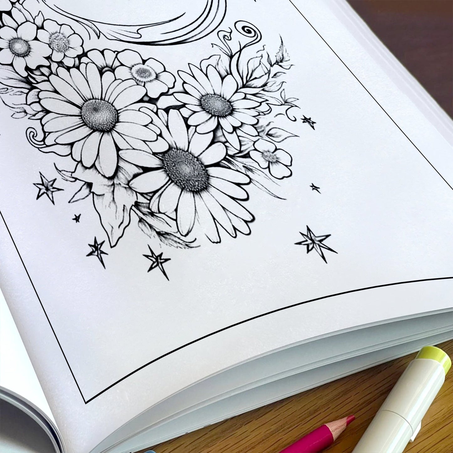 Moonlit Garden Dreams Coloring Pages – 48 Floral & Celestial Designs for Adults