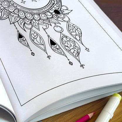 Starlit Zodiac Dreams Coloring Pages – 48 Pages – Moon, Stars & Horoscope Symbols for Adults