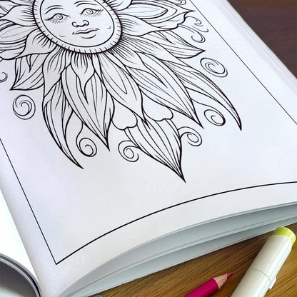 Celestial Radiance – Sun Mandala Coloring Pages – 48 Relaxing Designs for Adults