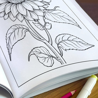 Sunflower Bloom Mandala Coloring Pages – 48 Floral Line Art for Adults
