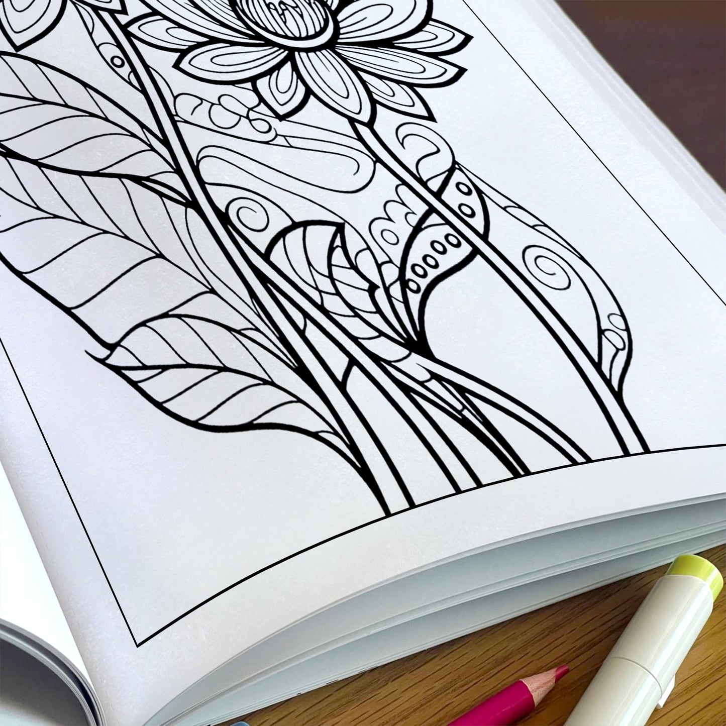 Zentangle Bloom Coloring Pages – 48 Pages – Detailed Floral Art – For Adults