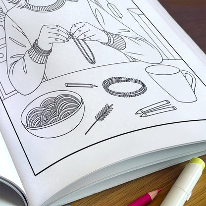 Soft Moments Coloring Pages – 48 Cozy Girl Vibes for Adults