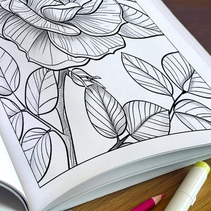 Blossom Dreams Coloring Pages – 48 Pages – Floral Wonderland Art, Beautiful Flowers, Nature Designs – For Adults