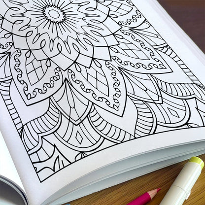 Sacred Bloom Mandalas – Mandala Coloring Pages – 48 Pages – Floral, Detailed, Stress Relief Designs – For Adults