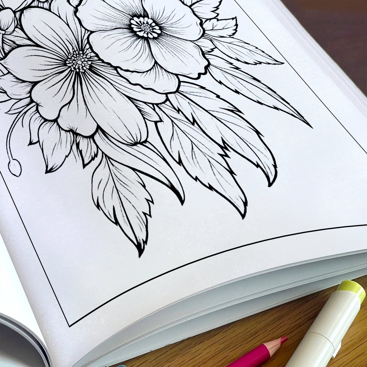 Floral Charm Coloring Pages – 48 Elegant Flower Designs for Adults