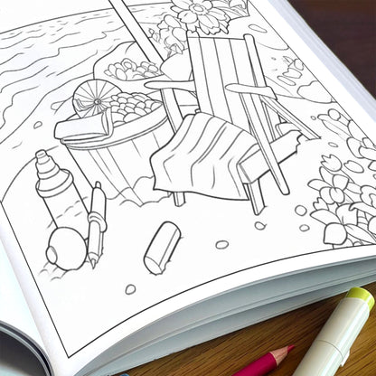 Hawaii by the Sea Coloring Pages – 48 Scenic Island Pavilions and Shores for Adults