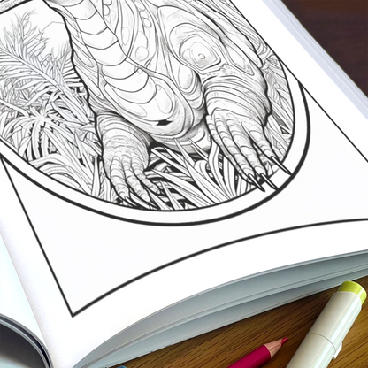 Dinosaur Mandala Adventure Coloring Pages – 48 Unique Dinosaur Designs for Kids & Adults