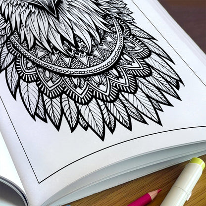 Wings of Power Coloring Pages – 48 Intricate Mandala Eagle Designs for Adults