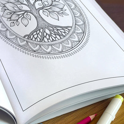 Mandala Forest – Tree Mandala Coloring Pages – 48 Pages – Detailed, Spiritual, Symmetrical Patterns – For Adults