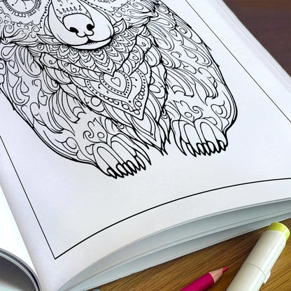 Mystic Bear Coloring Pages – 48 Mandala Animal Designs for Adults
