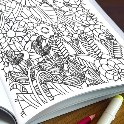 Floral Maze Coloring Pages – 48 Intricate Flower Pattern Designs for Adults
