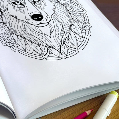 Mystic Wolves Mandala Coloring Pages – 48 Intricate Designs for Adults