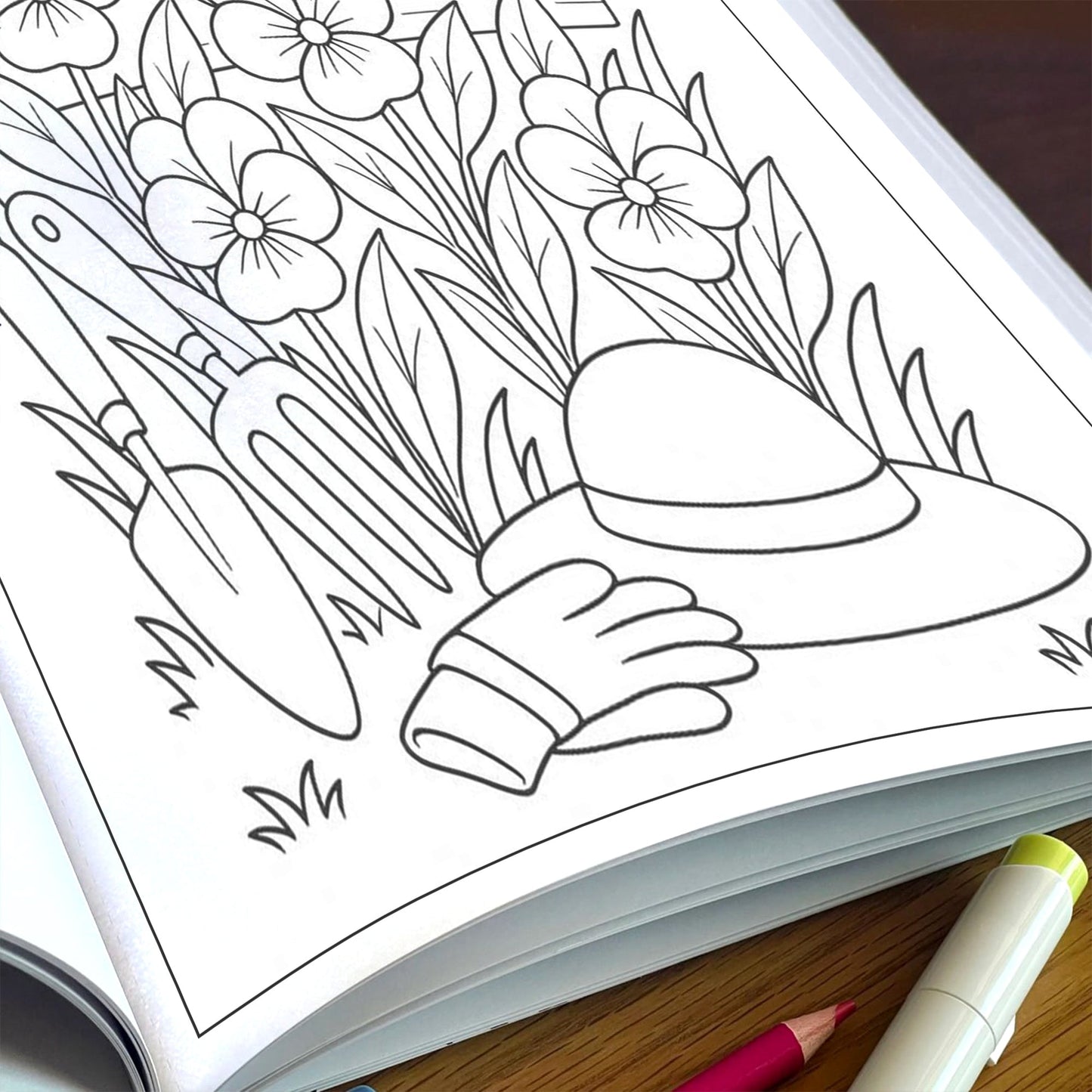 Backyard Bloomscapes – Flower Coloring Pages – 48 Pages – Cozy Gardens, Tulips, Roses, Birdhouses – For Adults