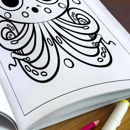 Ocean Adventures – Animal Coloring Pages – 48 Pages – Cute Sea Creatures, Bubbles, Underwater Fun – For Kids