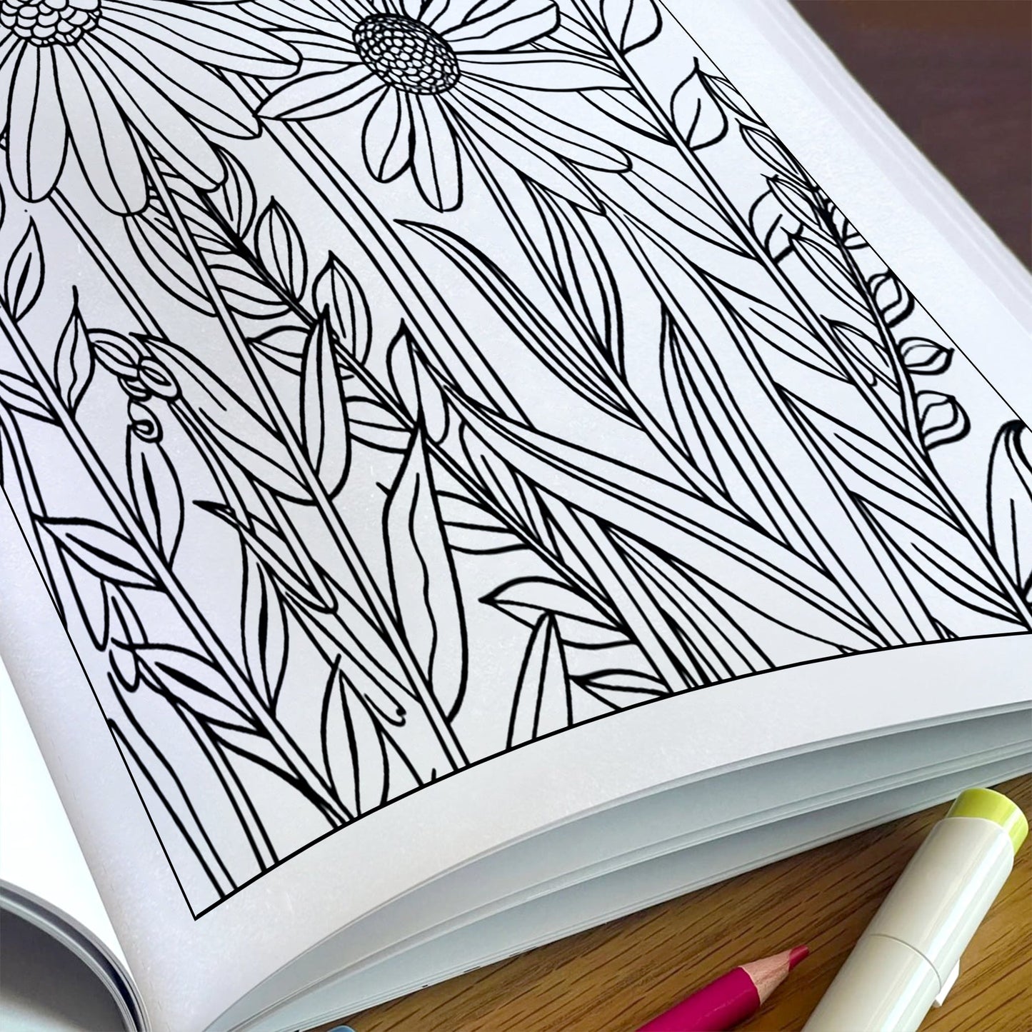 Wild Meadow Blooms Coloring Pages – 48 Elegant Floral Designs for Adults