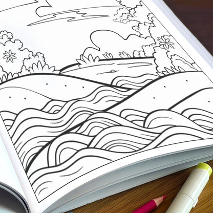 Aloha Horizons Hawaii Coloring Pages – 48 Peaceful Sunset Views for Adults