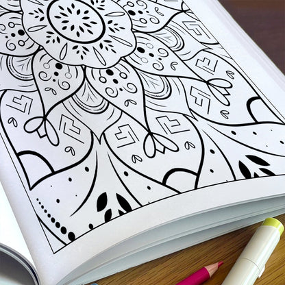 Radiant Bloom Mandalas Coloring Pages – 48 Floral Pattern Designs for Adults