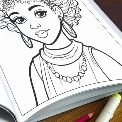 Curly Crown Queens – Black Girl Coloring Pages – 48 Pages – Afro Hair, Style & Confidence – For Kids