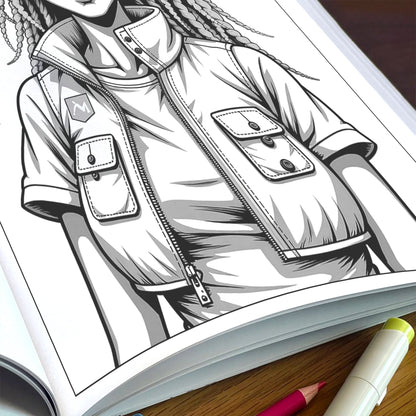 Urban Queens – Black Girls Coloring Pages – 48 Pages – Cool, Stylish, Confident – For Adults