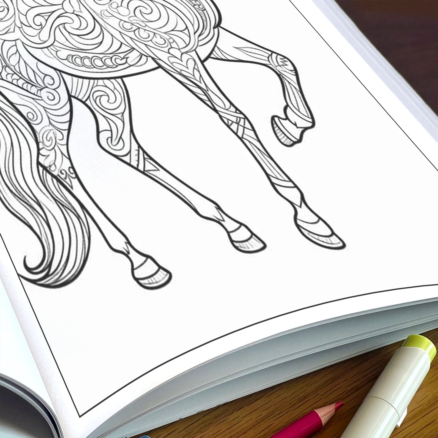 Mystic Horse Mandalas – Mandala Coloring Pages – 48 Pages – Intricate Patterns, Calm Energy – For Adults