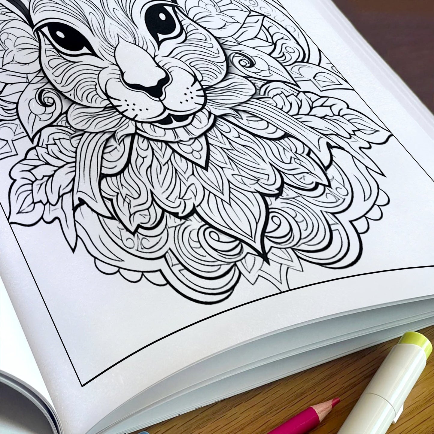 Royal Rabbit Mandalas Coloring Pages – 48 Detailed Animal Mandalas for Adults