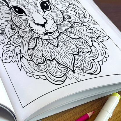 Royal Rabbit Mandalas Coloring Pages – 48 Detailed Animal Mandalas for Adults