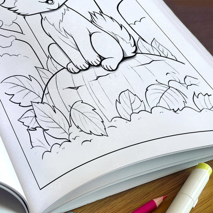 Woodland Wonders Coloring Pages – 48 Pages – Fun Autumn Designs – For Kids