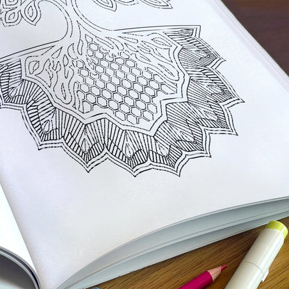 Roots of Harmony Coloring Pages – 48 Pages – Tree Mandalas and Sacred Patterns for Adults