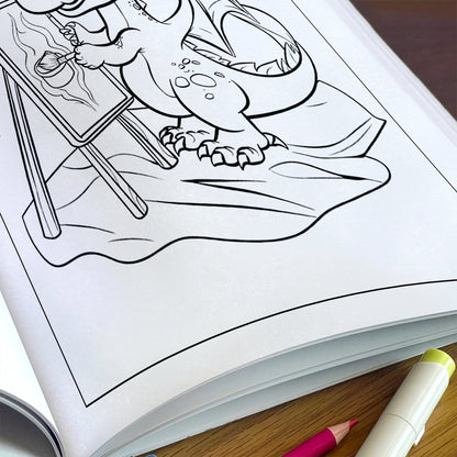 Kawaii Dinosaur World – Cute Dino Adventure Coloring Pages – 48 Pages – Magical, Fun, Easy to Color – For Kids