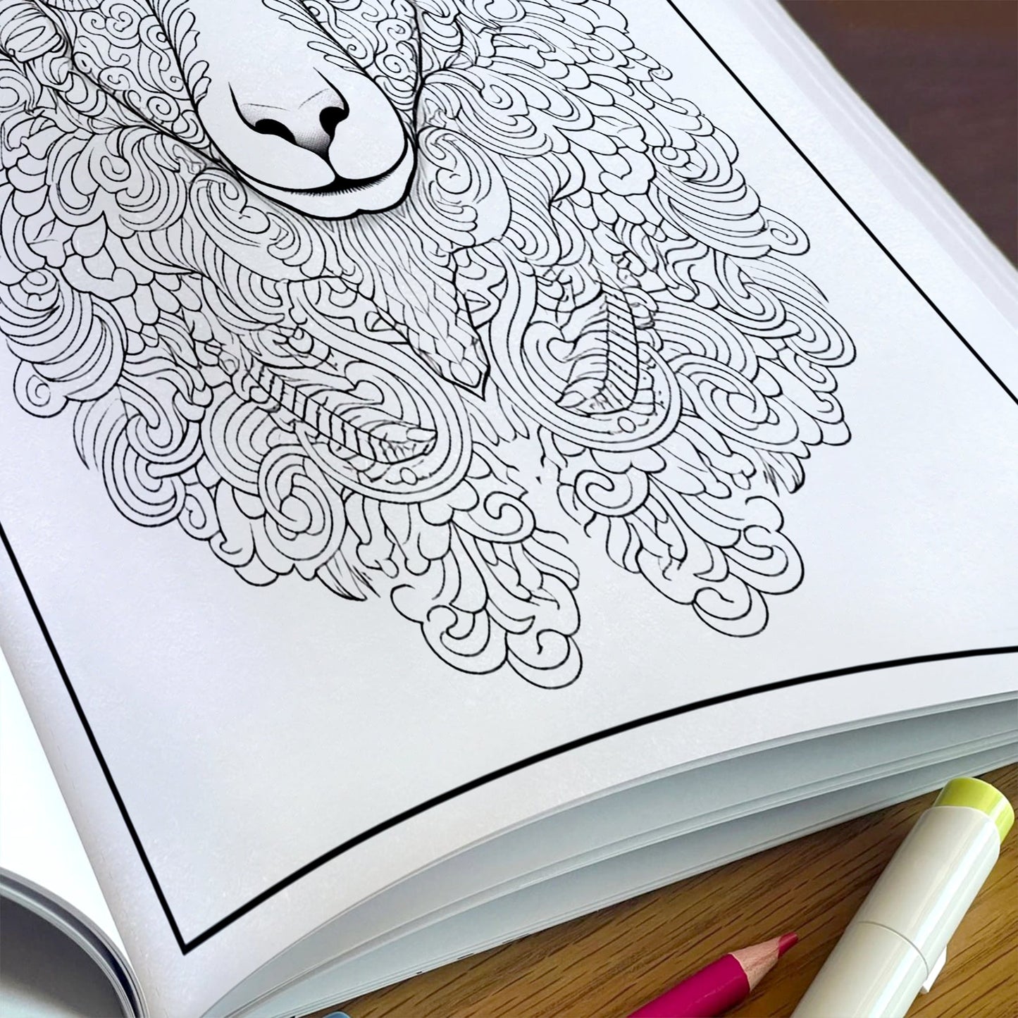 Mystic Horns Mandala Coloring Pages – 48 Intricate Animal Designs for Adults