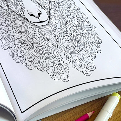Mystic Horns Mandala Coloring Pages – 48 Intricate Animal Designs for Adults