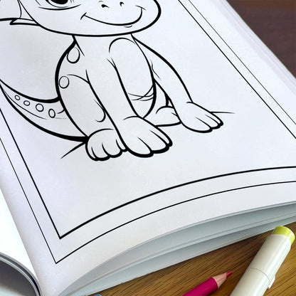 Tiny Dino Friends – Cute Dinosaur Coloring Pages – 48 Pages – Adorable Jurassic Creatures – For Kids