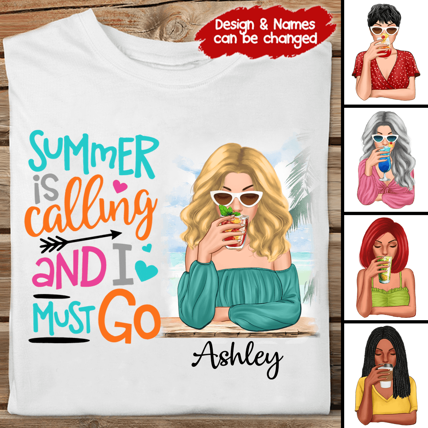 Summer Is Calling And I Must Go - Personalized Custom T Shirt - Summer Break, Last Day Of School, Birthday, Loving, Funny Gift for Teacher, Kindergarten, Preschool, Pre K, Paraprofessional