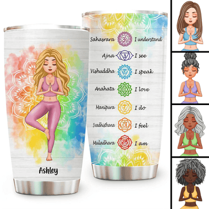 The Seven Chakras - Personalized Custom 20oz Fat Tumbler Cup - Yoga Day Gift For Yoga Lovers