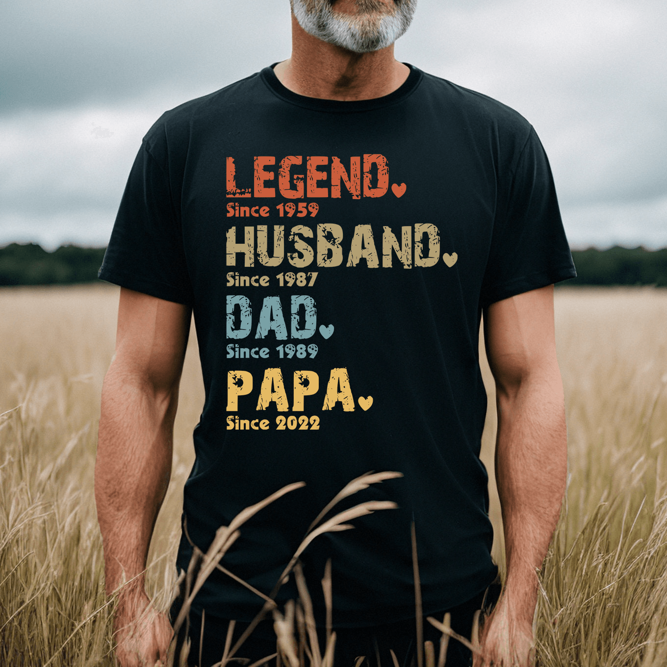 Legend, Husband, Dad And Papa Since - Family Personalized Unisex T-shirt, Hoodie, Sweatshirt - Custom Father's Day, Birthday Gift For Dad, Grandpa