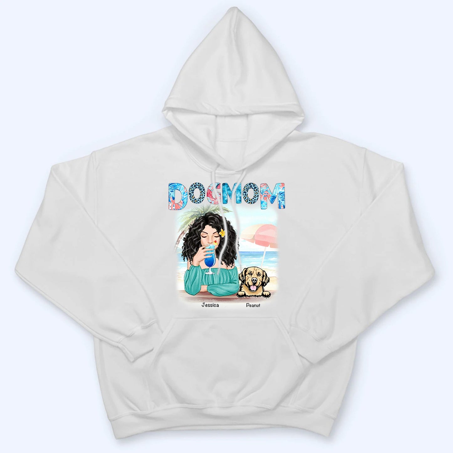 Dog Mom Summer Patterned - Personalized Custom T-Shirt - Gift for Women, Dog Mom, Dog Lovers
