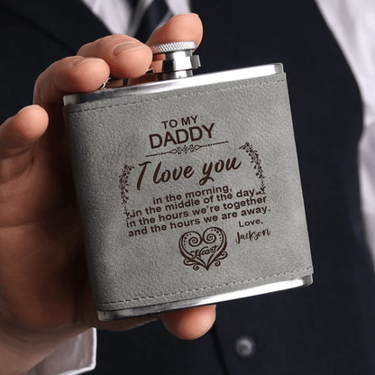 I Love You Poem - Family Personalized Custom Hip Flask - Father's Day, Birthday Gift For Dad, Grandpa, Husband, Boyfriend