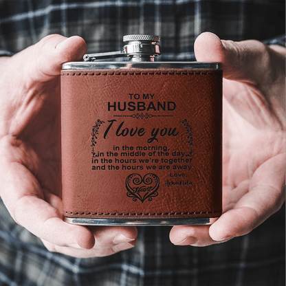 I Love You Poem - Family Personalized Custom Hip Flask - Father's Day, Birthday Gift For Dad, Grandpa, Husband, Boyfriend