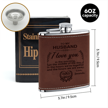I Love You Poem - Family Personalized Custom Hip Flask - Father's Day, Birthday Gift For Dad, Grandpa, Husband, Boyfriend