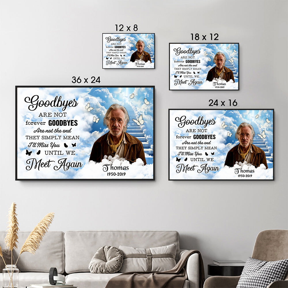Loss of Dad, Husband | Custom Photo Memorial Poem Until We Meet Again - Personalized Poster/Canvas - Gift For Family Members