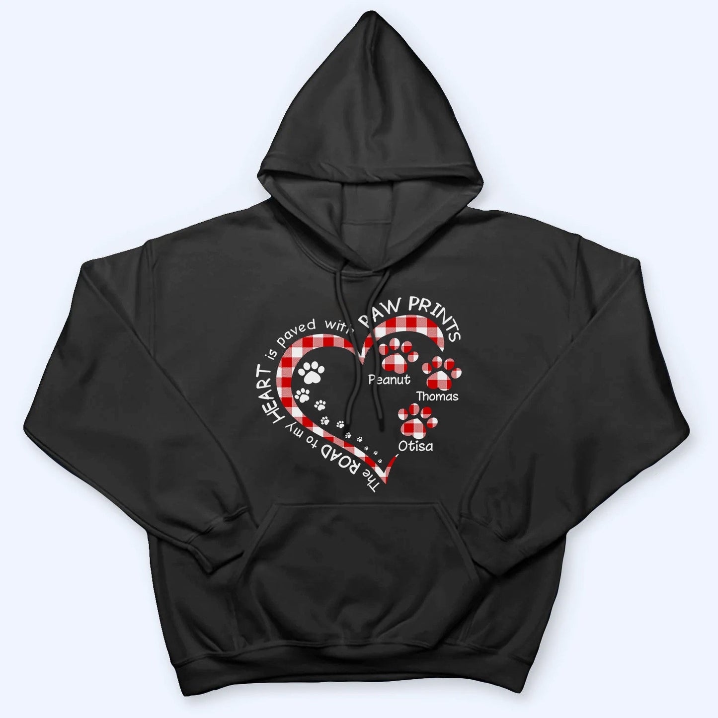 My Heart With Paw Prints Dog/Cat - Personalized Custom T Shirt - Gift for Dog/Cat Mom, Dog/Cat Dad, Pets Lovers